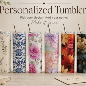 floral tumblers