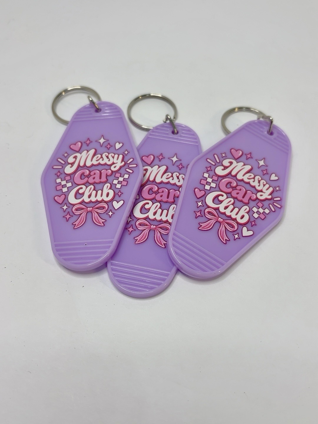 Custom keychain - group of three Messy Car Club designs