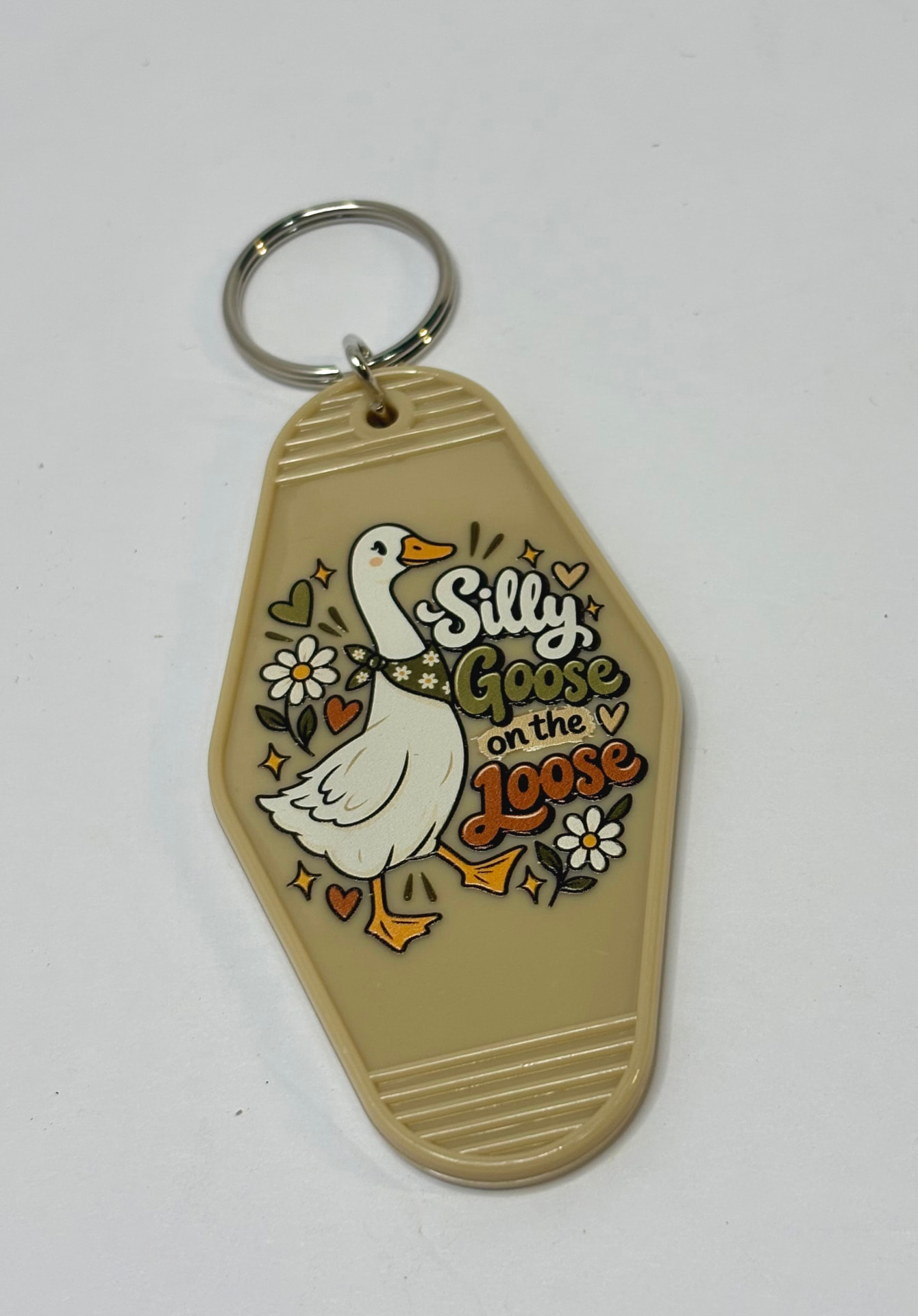 Custom keychain - Silly Goose design